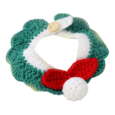 Χαριτωμένο πλεκτό κολάρο γάτας Καρτούν Φουλάρι γάτα Παπιγιόν Αξεσουάρ ομορφιάς για γάτα με κολιέ κουδούνι γατάκι Χειροποίητο γιακά σκύλου για γάτα