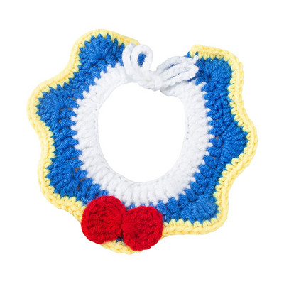 Χαριτωμένο πλεκτό κολάρο γάτας Καρτούν Φουλάρι γάτα Παπιγιόν Αξεσουάρ ομορφιάς για γάτα με κολιέ κουδούνι γατάκι Χειροποίητο γιακά σκύλου για γάτα