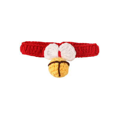 Χαριτωμένο πλεκτό κολάρο γάτας Καρτούν Φουλάρι γάτα Παπιγιόν Αξεσουάρ ομορφιάς για γάτα με κολιέ κουδούνι γατάκι Χειροποίητο γιακά σκύλου για γάτα