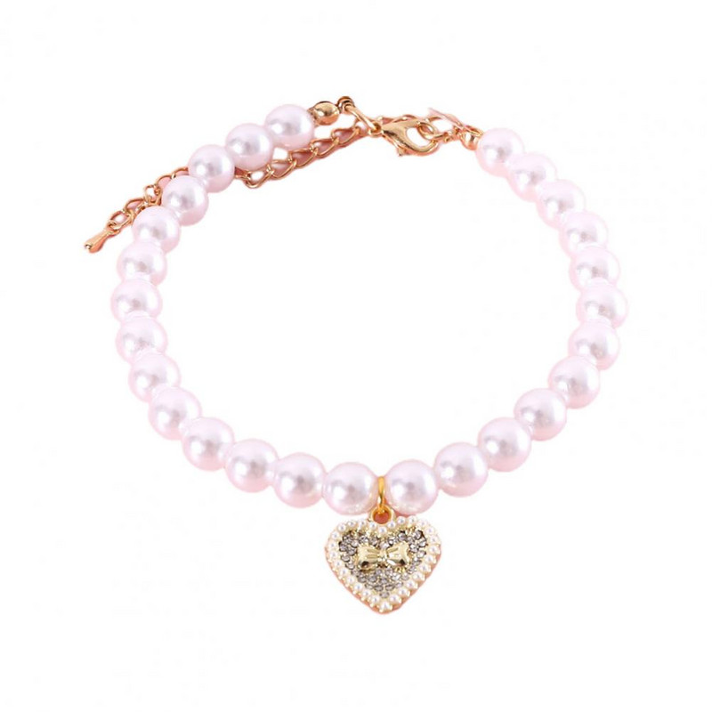 Kassi kaelaring Päris kerge kassi kaelakee Lemmiklooma Kassi Koera Kirsi ripats Võltspärlitest kaelarihm Lemmikloomatarvikud