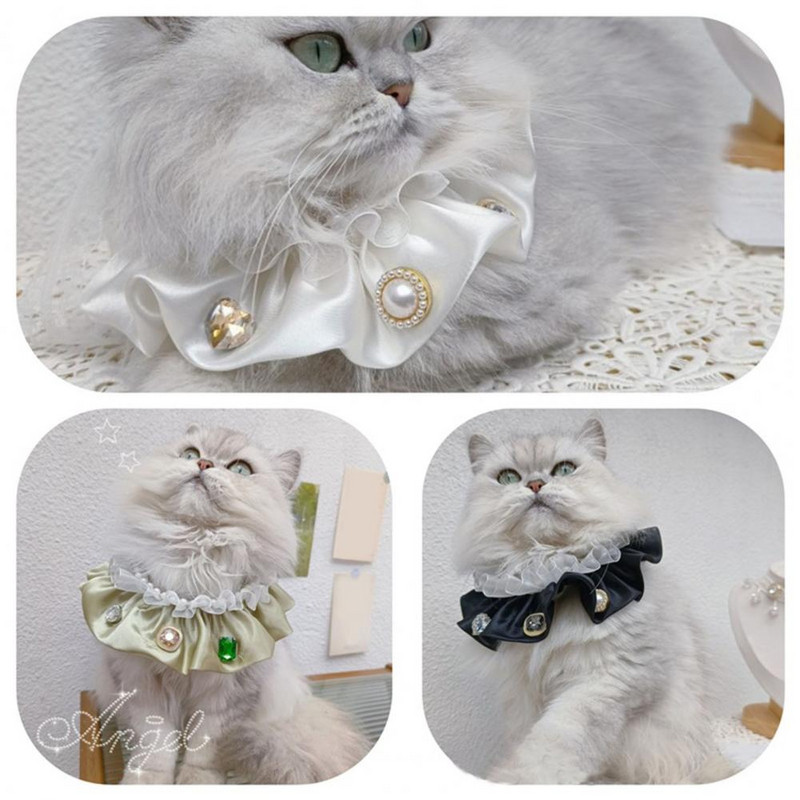 Mugav hubane kassi koera pits rinnatükk, dekoratiivne kaelarihm pehme puutega lemmiklooma kaelarät kivist võlusid kassitarvikud