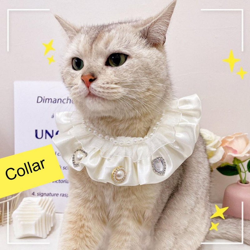 Χαριτωμένη πετσέτα σάλιου για κατοικίδια Υπέροχη δαντέλα με απαλή αφή γιακά σαλιάρα κατοικίδιων για γάτα Δαντέλα σαλιάρα σκύλου Πετσέτα σάλιου για κατοικίδια