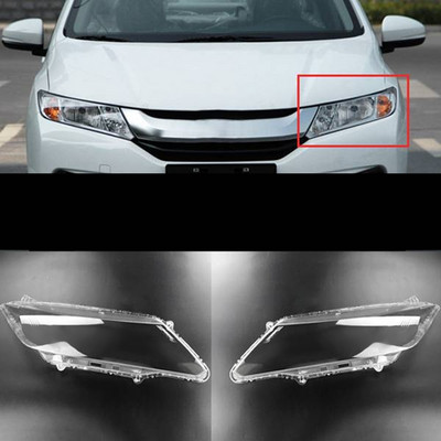 Pre Honda City 2015-2018, kryt ľavého svetlometu, priehľadný tienidlo, náhradné diely pre svetlomety.