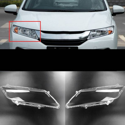 Pre Honda City 2015-2018, kryt ľavého svetlometu, priehľadný tienidlo, náhradné diely pre svetlomety.