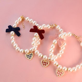 Creative Universal Διακοσμητικό κολιέ μαργαριταρένιο κολιέ απομίμησης για κουτάβι γάτα για φωτογράφιση γιακά κατοικίδιου για λαιμό κατοικίδιο