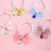 Κολιέ για κατοικίδια Γλυκό κολιέ για κατοικίδια Κολιέ γάτας Κολιέ με καμπάνα σκύλου λουλούδι παπιγιόν μαργαριτάρι Χαριτωμένο διαμάντι προμήθειες για κατοικίδια Αξεσουάρ για κατοικίδια