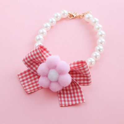 Κολιέ για κατοικίδια Γλυκό κολιέ για κατοικίδια Κολιέ γάτας Κολιέ με καμπάνα σκύλου λουλούδι παπιγιόν μαργαριτάρι Χαριτωμένο διαμάντι προμήθειες για κατοικίδια Αξεσουάρ για κατοικίδια