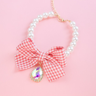 Κολιέ για κατοικίδια Γλυκό κολιέ για κατοικίδια Κολιέ γάτας Κολιέ με καμπάνα σκύλου λουλούδι παπιγιόν μαργαριτάρι Χαριτωμένο διαμάντι προμήθειες για κατοικίδια Αξεσουάρ για κατοικίδια