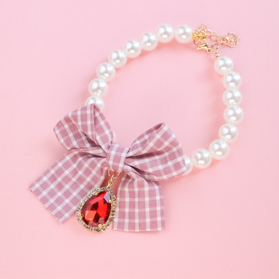 Κολιέ για κατοικίδια Γλυκό κολιέ για κατοικίδια Κολιέ γάτας Κολιέ με καμπάνα σκύλου λουλούδι παπιγιόν μαργαριτάρι Χαριτωμένο διαμάντι προμήθειες για κατοικίδια Αξεσουάρ για κατοικίδια