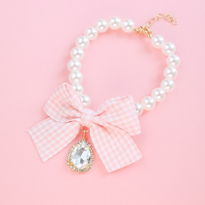 Κολιέ για κατοικίδια Γλυκό κολιέ για κατοικίδια Κολιέ γάτας Κολιέ με καμπάνα σκύλου λουλούδι παπιγιόν μαργαριτάρι Χαριτωμένο διαμάντι προμήθειες για κατοικίδια Αξεσουάρ για κατοικίδια