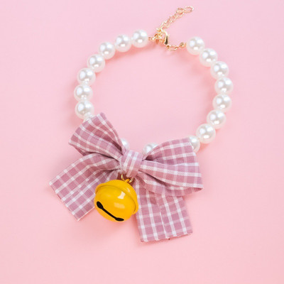 Κολιέ για κατοικίδια Γλυκό κολιέ για κατοικίδια Κολιέ γάτας Κολιέ με καμπάνα σκύλου λουλούδι παπιγιόν μαργαριτάρι Χαριτωμένο διαμάντι προμήθειες για κατοικίδια Αξεσουάρ για κατοικίδια