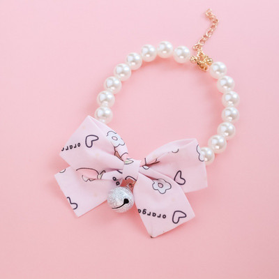 Κολιέ για κατοικίδια Γλυκό κολιέ για κατοικίδια Κολιέ γάτας Κολιέ με καμπάνα σκύλου λουλούδι παπιγιόν μαργαριτάρι Χαριτωμένο διαμάντι προμήθειες για κατοικίδια Αξεσουάρ για κατοικίδια