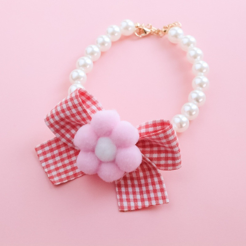 Κολιέ για κατοικίδια Γλυκό κολιέ για κατοικίδια Κολιέ γάτας Κολιέ με καμπάνα σκύλου λουλούδι παπιγιόν μαργαριτάρι Χαριτωμένο διαμάντι προμήθειες για κατοικίδια Αξεσουάρ για κατοικίδια