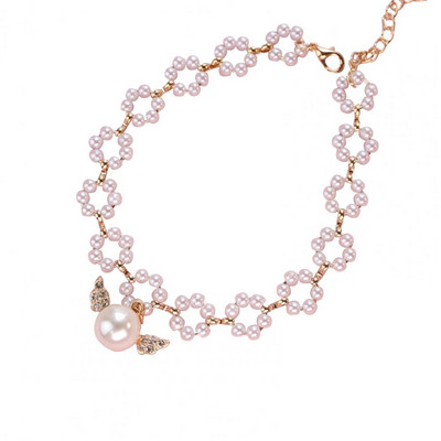 Papuošalų karoliai Žavingi dekoratyviniai reguliuojami perlų sparnų karoliai naminiams gyvūnėliams lauke