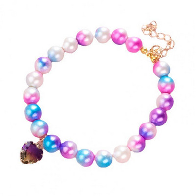 Lemmiklooma kaelakee imetlusväärne dekoratiivne reguleeritava suurusega pärlmutrist mitmevärviline armastuskassi kaelakee õues kasutamiseks