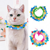 Lemmiklooma kaelarihm, reguleeritav kergesti kantav karvapalli disain, mitteärritav pestav pleekimiskindel polüester värviline lemmiklooma kootud Sc