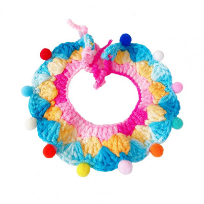 Lemmiklooma kaelarihm, reguleeritav kergesti kantav karvapalli disain, mitteärritav pestav pleekimiskindel polüester värviline lemmiklooma kootud Sc