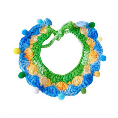 Lemmiklooma kaelarihm, reguleeritav kergesti kantav karvapalli disain, mitteärritav pestav pleekimiskindel polüester värviline lemmiklooma kootud Sc