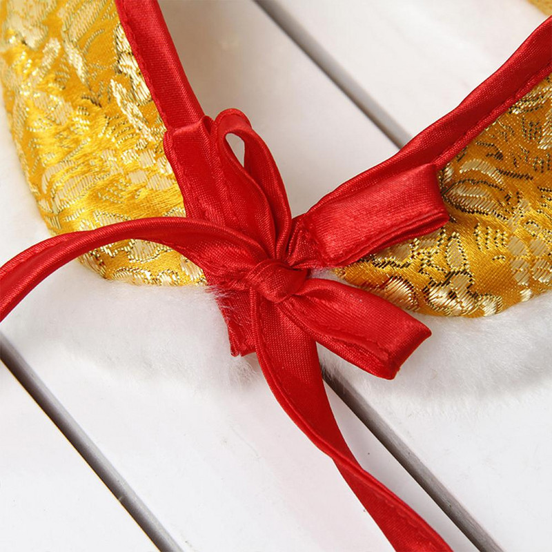 Papion pentru pisici în stil chinezesc de Anul Nou, design convenabil de prindere reglabil, brocart festiv, toamnă iarnă, guler cald, articole pentru animale de companie