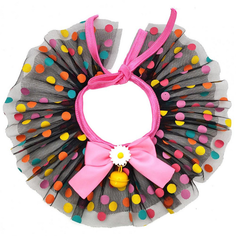 Värviline lemmikloomakoera kassi rätik hästi kujundav elegantne võrklõng, värvi täppidega rinnatükk fotosessiooniks Rekvisiidid Kassid Peoriided Aksessuaarid