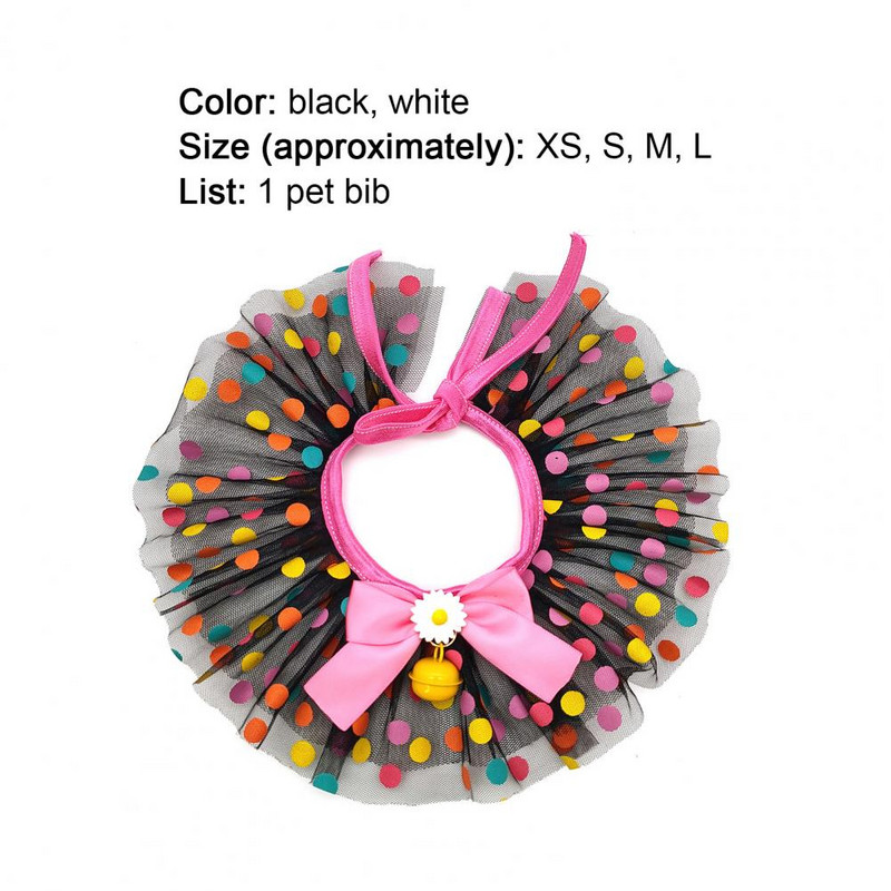 Värviline lemmikloomakoera kassi rätik hästi kujundav elegantne võrklõng, värvi täppidega rinnatükk fotosessiooniks Rekvisiidid Kassid Peoriided Aksessuaarid