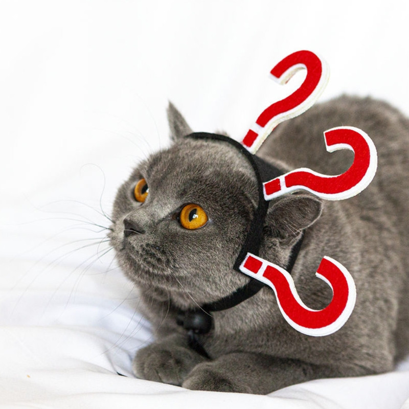 Kisállat Halloween fejfedő macskakutya állítható pánttal Kreatív Vicces Felkiáltójel Kisállatjelmezek Kiegészítők Tartós Újdonság