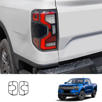 Стил на ленти от карбонови влакна за задни фарове за мъгла Рамка на рамката за подмяна на автомобил Ford Ranger 2023+