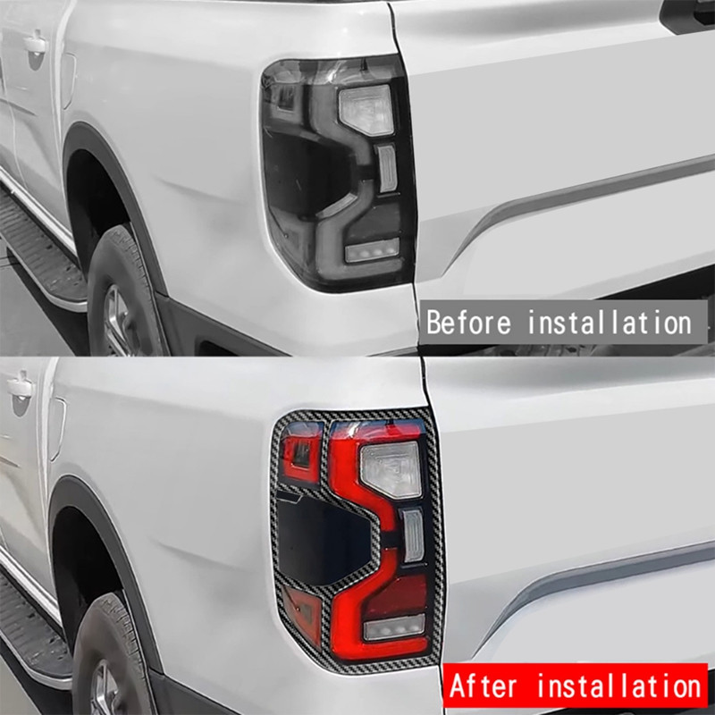 Auto süsinikkiust triibud stiilis tagumise udutule laterna raami trimmivarras Ford Ranger 2023+ auto asendamiseks