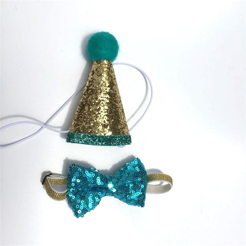 Kassi koera kiki sünnipäevamütsi komplekt Lemmikloomakaunistustarvikud Väikeste lemmikloomade tarvikud Sünnipäevakübara Sünnipäeva kikilipsu kaunistuste komplekt