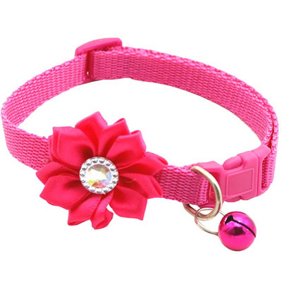 1 tk lilledega kivist kaunistusega lemmikloomade kaelarihm, reguleeritav kassi koera kaelarihm, kaelakee kellukesega Lemmikloomatarbed, rõivatarvikud