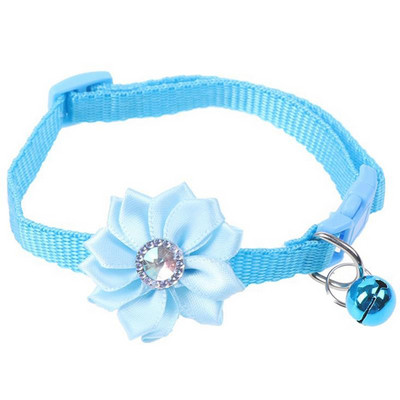 1 tk lilledega kivist kaunistusega lemmikloomade kaelarihm, reguleeritav kassi koera kaelarihm, kaelakee kellukesega Lemmikloomatarbed, rõivatarvikud