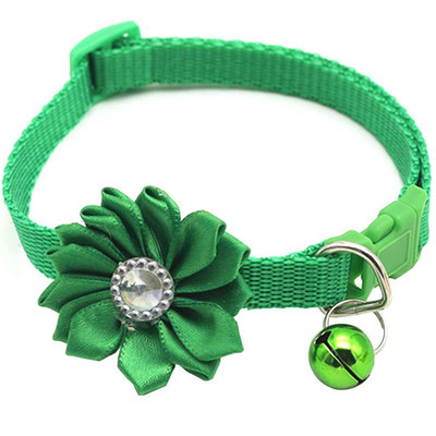 1 tk lilledega kivist kaunistusega lemmikloomade kaelarihm, reguleeritav kassi koera kaelarihm, kaelakee kellukesega Lemmikloomatarbed, rõivatarvikud