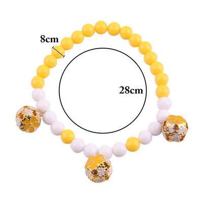 Dorakitten 1 buc. Guler creativ pentru animale de companie, decor cu clopot, cu margele elastice, guler pentru caine, colier pentru animale de companie, bijuterii, accesorii pentru îmbrăcăminte, accesorii pentru animale de companie