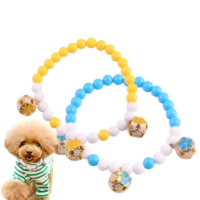 Dorakitten 1 buc. Guler creativ pentru animale de companie, decor cu clopot, cu margele elastice, guler pentru caine, colier pentru animale de companie, bijuterii, accesorii pentru îmbrăcăminte, accesorii pentru animale de companie