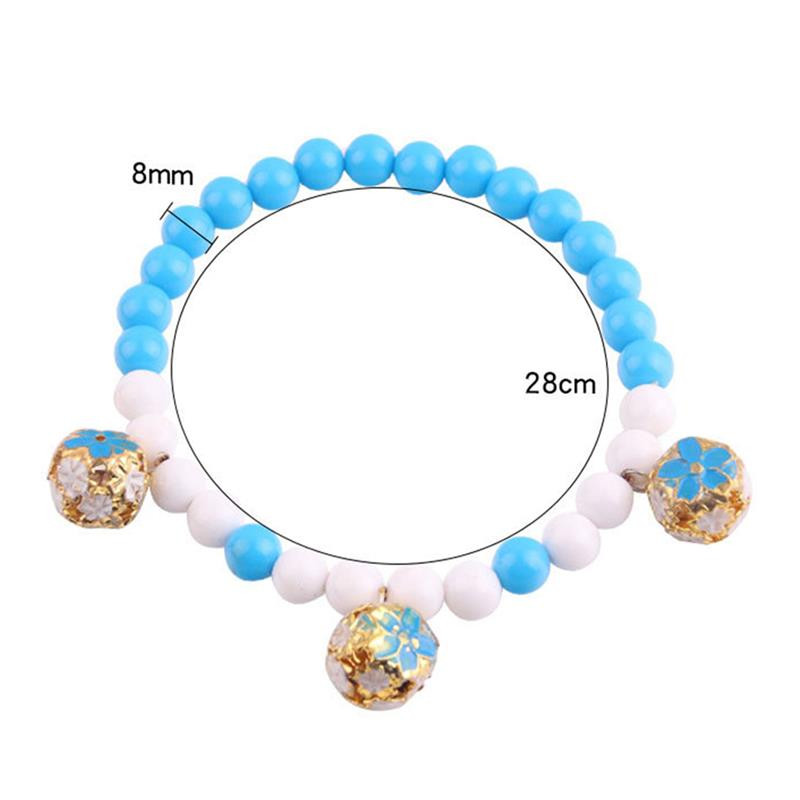 Dorakitten 1 buc. Guler creativ pentru animale de companie, decor cu clopot, cu margele elastice, guler pentru caine, colier pentru animale de companie, bijuterii, accesorii pentru îmbrăcăminte, accesorii pentru animale de companie