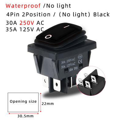 KCD4 vodootporan prekidač za brod 6-pinski 4-pinski prekidač za zaključavanje SPST/SPDT16A 30A vodootporan sa svjetlom 12v24v220V preklopni prekidač
