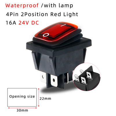 KCD4 vodootporan prekidač za brod 6-pinski 4-pinski prekidač za zaključavanje SPST/SPDT16A 30A vodootporan sa svjetlom 12v24v220V preklopni prekidač