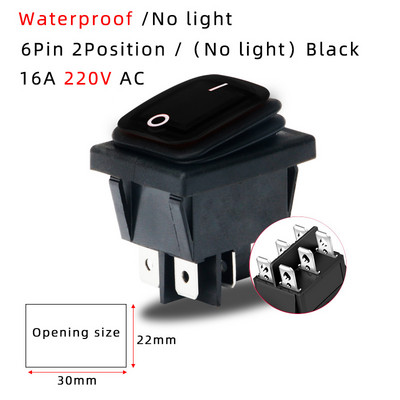 KCD4 vodootporan prekidač za brod 6-pinski 4-pinski prekidač za zaključavanje SPST/SPDT16A 30A vodootporan sa svjetlom 12v24v220V preklopni prekidač