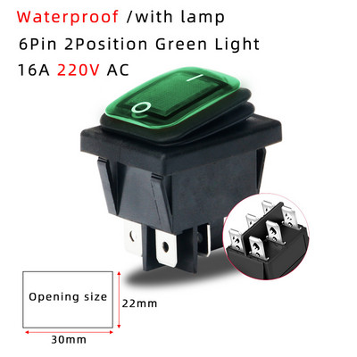 KCD4 vodootporan prekidač za brod 6-pinski 4-pinski prekidač za zaključavanje SPST/SPDT16A 30A vodootporan sa svjetlom 12v24v220V preklopni prekidač