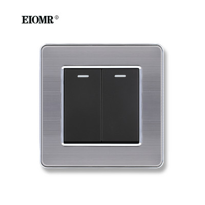 EIOMR EU/UK Standardni zidni prekidač za svjetlo 16A 250V 2 grupe 1-smjerni/2-smjerni preklopni prekidač Veliki panel Luksuzni zidni prekidač za ugradnju