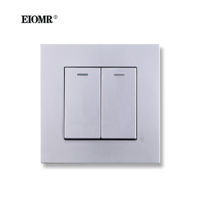 EIOMR EU/UK Standardni zidni prekidač za svjetlo 16A 250V 2 grupe 1-smjerni/2-smjerni preklopni prekidač Veliki panel Luksuzni zidni prekidač za ugradnju
