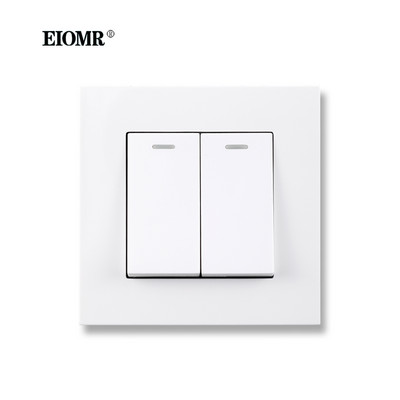EIOMR EU/UK Standardni zidni prekidač za svjetlo 16A 250V 2 grupe 1-smjerni/2-smjerni preklopni prekidač Veliki panel Luksuzni zidni prekidač za ugradnju