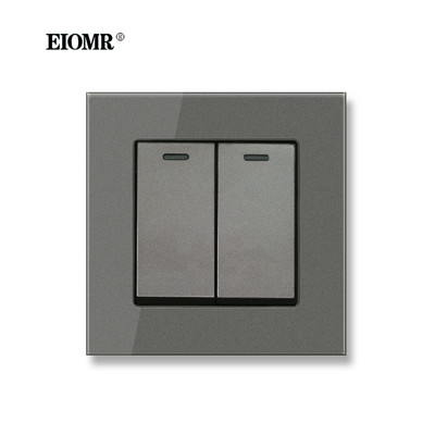 EIOMR EU/UK Standardni zidni prekidač za svjetlo 16A 250V 2 grupe 1-smjerni/2-smjerni preklopni prekidač Veliki panel Luksuzni zidni prekidač za ugradnju