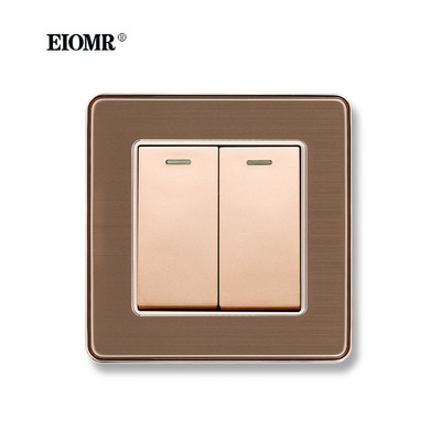 EIOMR EU/UK Standardni zidni prekidač za svjetlo 16A 250V 2 grupe 1-smjerni/2-smjerni preklopni prekidač Veliki panel Luksuzni zidni prekidač za ugradnju