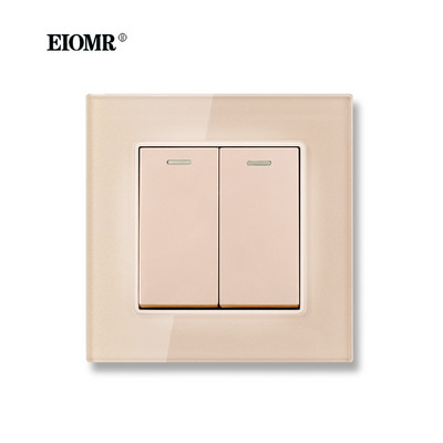 EIOMR EU/UK Standardni zidni prekidač za svjetlo 16A 250V 2 grupe 1-smjerni/2-smjerni preklopni prekidač Veliki panel Luksuzni zidni prekidač za ugradnju