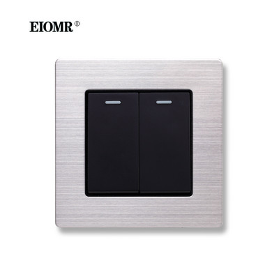 EIOMR EU/UK Standardni zidni prekidač za svjetlo 16A 250V 2 grupe 1-smjerni/2-smjerni preklopni prekidač Veliki panel Luksuzni zidni prekidač za ugradnju