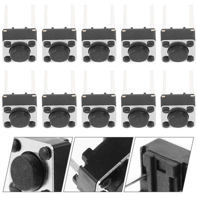 100 vnt. lytėjimo jungiklio mygtuko miniatiūrinė PCB mikro plastikinė trumpalaikė duona