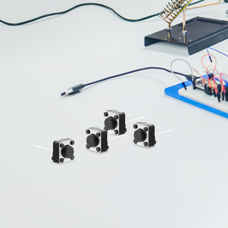 100 vnt. lytėjimo jungiklio mygtuko miniatiūrinė PCB mikro plastikinė trumpalaikė duona