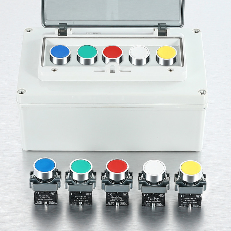 Lüliti nupp hetkeline isetähtestamine XB2 väike lame, ümmargune pea, 22 mm toitenupplüliti XB2-BA42 XB2-BA31 XB2-BA51 10A NC/NO