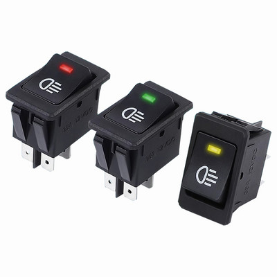 1 buc, faruri de ceață auto, comutator basculant, ON-OFF, 4 pini, 2 poziții, echipament electric cu putere de iluminare, indicator luminos 35 A 12 V DC